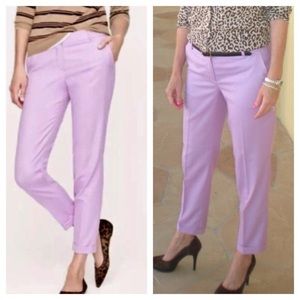 J Crew Lavender Café Capri 100% Wool Pants